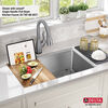 30” Workstation Kitchen Sink Undermount Stainless Steel Single Bowl with WorkFlow™ Ledge and Accessories
